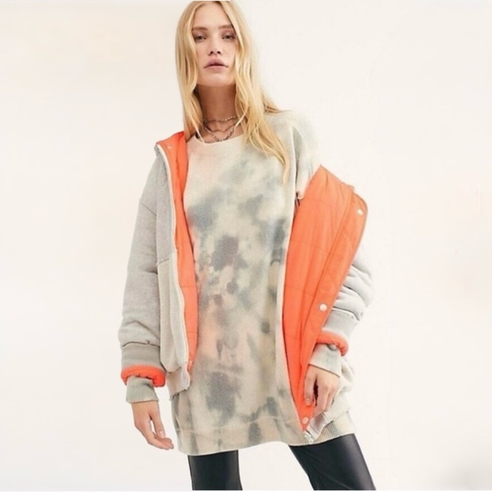 Free People Black Run reversible hoodie NWT